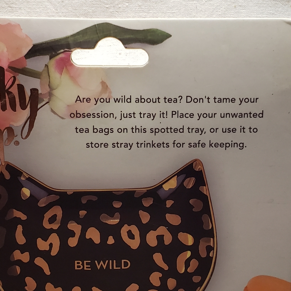 Pinky Up Ceramic Leopard Tea Tray New In Box - Picture 4 of 8